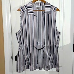 Christopher & Banks  Large Sleeveless-Top Corded Tie incircles waist size ease